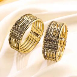 NVR Gold Oxidised Classic Bangle-2