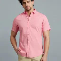 Reid & Taylor Pink Cotton Slim fit Solid Shirt-picture-43