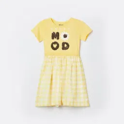 Fame Forever by Lifestyle Girls Yellow Checks Dress-picture-14