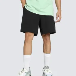 Puma Better Classics Black Cotton Relaxed Fit Logo Printed Sports Shorts-image-95