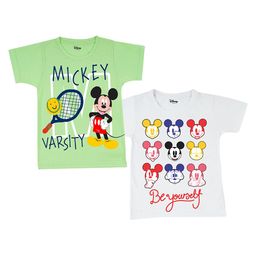 Disney By Miss and Chief Boys Pack of 2 Mickey Mouse Bio Finish Printed Cotton T-shirts-image-87