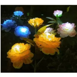 GIGAWATTS 3 Head LED Stake Peony Sun-Powered Solar Garden Light, GW-ME3050-30
