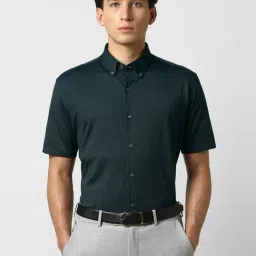 Van Heusen Green Slim Fit Striped Shirt-picture-44