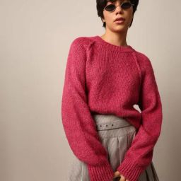 Only Pink Self Design Pullover-picture-3