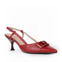Nine West Women's Maroon Back Strap Stilettos-image-98