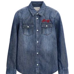Guess Kids Blue & Yellow Checked Loose Fit Shirt-picture-18