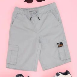 Pantaloons Junior Boys Grey Cotton Solid Shorts-image-98