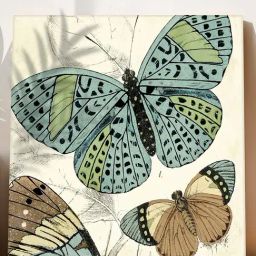Art Street Blue And Beige Butterfly Abstract Decorative Canvas Modern Painting-image-15