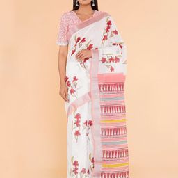 Shivanya  Handicrafts womens  Zari Linen Blend Saree-13