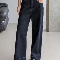 Kotty Blue High Rise Wide Leg Jeans-image-102
