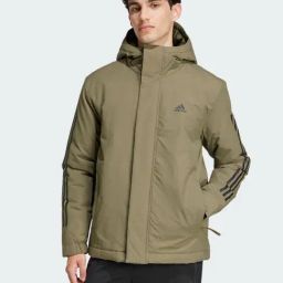 Adidas Green Regular Fit Printed Hooded Jacket-image-22