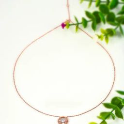 Silberry 92.5 Sterling Silver Rose Gold Stone Rim Necklace-image-42