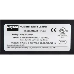 Dayton 1 hp Max Output Power 460 V AC Variable Frequency Drive, 32J577 image 4