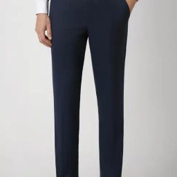 Van Heusen Navy Cotton Slim Fit Trousers-image-82