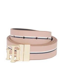 TOMMY HILFIGER Emika Pink & Navy Leather Reversible Belt for Women-image-54