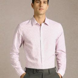 Louis Philippe Pink Slim Fit Printed Shirt-picture-46
