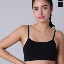 Sillysally Pack of 2 Non Padded Double Layer Workout Bras With All Day Comfort-53