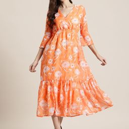 HERE&NOW Floral Printed Fit & Flare Midi Dress-image-72