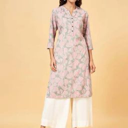 Rangmanch by Pantaloons Grey Printed Straight Kurta-24
