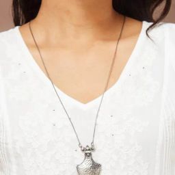 Fabindia Silver Long Necklace-image-90