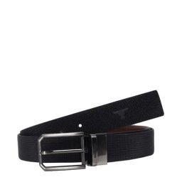 Bulchee Black & Brown Leather Textured Reversible Belt-image-22