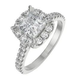 Emori 18k White Gold & Diamond Princess Cut Bridal Ring-image-75
