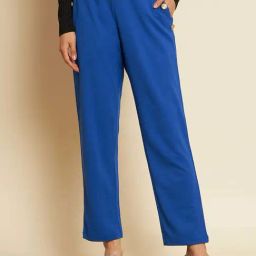 ZASTRAA Blue Solid Trousers-picture-22