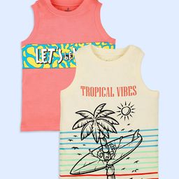 KiddoPanti Boys 2 Printed Applique T-shirt-image-61