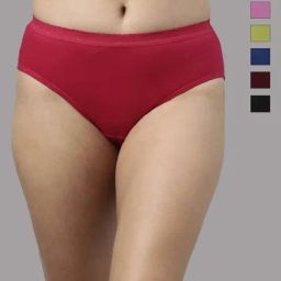 FEELINGS Assorted Color Cotton Plain Hipster Panties - Pack of 6-image-26