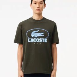 Lacoste Green Classic Fit Printed T-Shirt-image-12