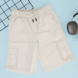 Pantaloons Junior Boys Grey Cotton Solid Shorts-image-57