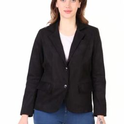 Leather Retail Black Regular Fit Jacket-image-50