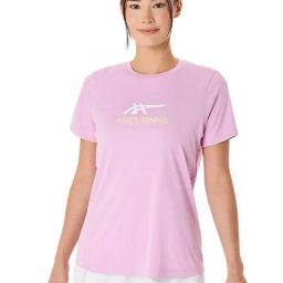 Asics Women's Light Ube & Brilliant White Women Court Tennis Graphic T-Shirt-image-95