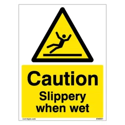 SUNSIGNS  Caution Slippery When Wet Signages Size 400x600 mm HP Print + Vinyl, SN0051-image-53