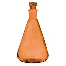 ABGIL Conical Flask Erlenmeyer with Interchangeable Joint & Stopper Amber 150 ml Amber Borosilicate Glass Joint Size B19, FC-AC-323-05-22