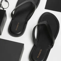 99CRAFTS Men Solid Open Toe Flats-15
