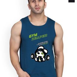 SLOWLORIS Pack Of 2 Printed Round Neck Sleeveless Bio-Wash Gym Vests-picture-19
