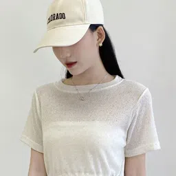 KPOP Women Semi Sheer Crop Top-image-94