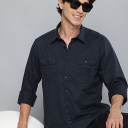 Aeropostale Solid Opaque Pure Cotton Casual Shirt-image-74