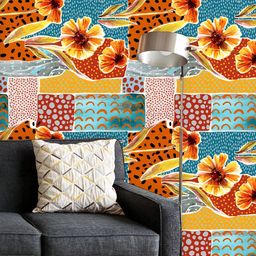 ArtzFolio Printed UV-Resistant Anti-Bacterial Watercolor Doodle Flowers Peel & Stick Wallpaper-image-90