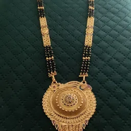 V.K.PAYAL.JEWELLERY Gold-Plated Artificial Stones Studded & Beaded Mangalsutra-picture-39