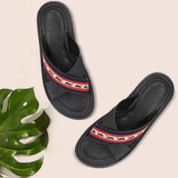 Hitz Men's Black Cross Strap Sandals-image-27