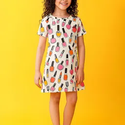 YK Girls Printed Pure Cotton Nightdress-image-46