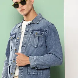 VOXATI Spread Collar Denim Jacket-48