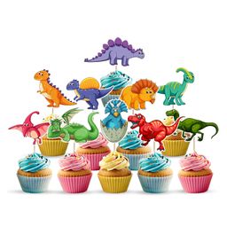 Zyozi Dinosaur Cup Cake Toppers Multicolour - Pack of 10-15