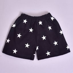 Kiwi Star Print Shorts - Black-image-80
