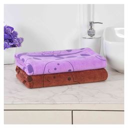 JARS Collections 100% Microfiber Very Soft Cartoon Animal Print Baby Bath Towel Pack of 2 -Multicolor-image-39