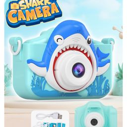 Fiddlerz Kids Camera 1080P HD 2.0 Inch Screen Birthday Gifts Camera for Girls Boys Shark Design - Blue-24