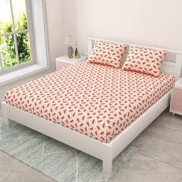 Coo Coo  Mafatlal 144 TC Cotton Double Bedsheet (Pack of 1, Peach)-18