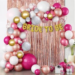 Surprise Decor Bride to be Decoration set Combo Of 86 Pcs bride to be foil balloon, metalic ballon, confetti balloon for Bride to be Decoration.-image-47